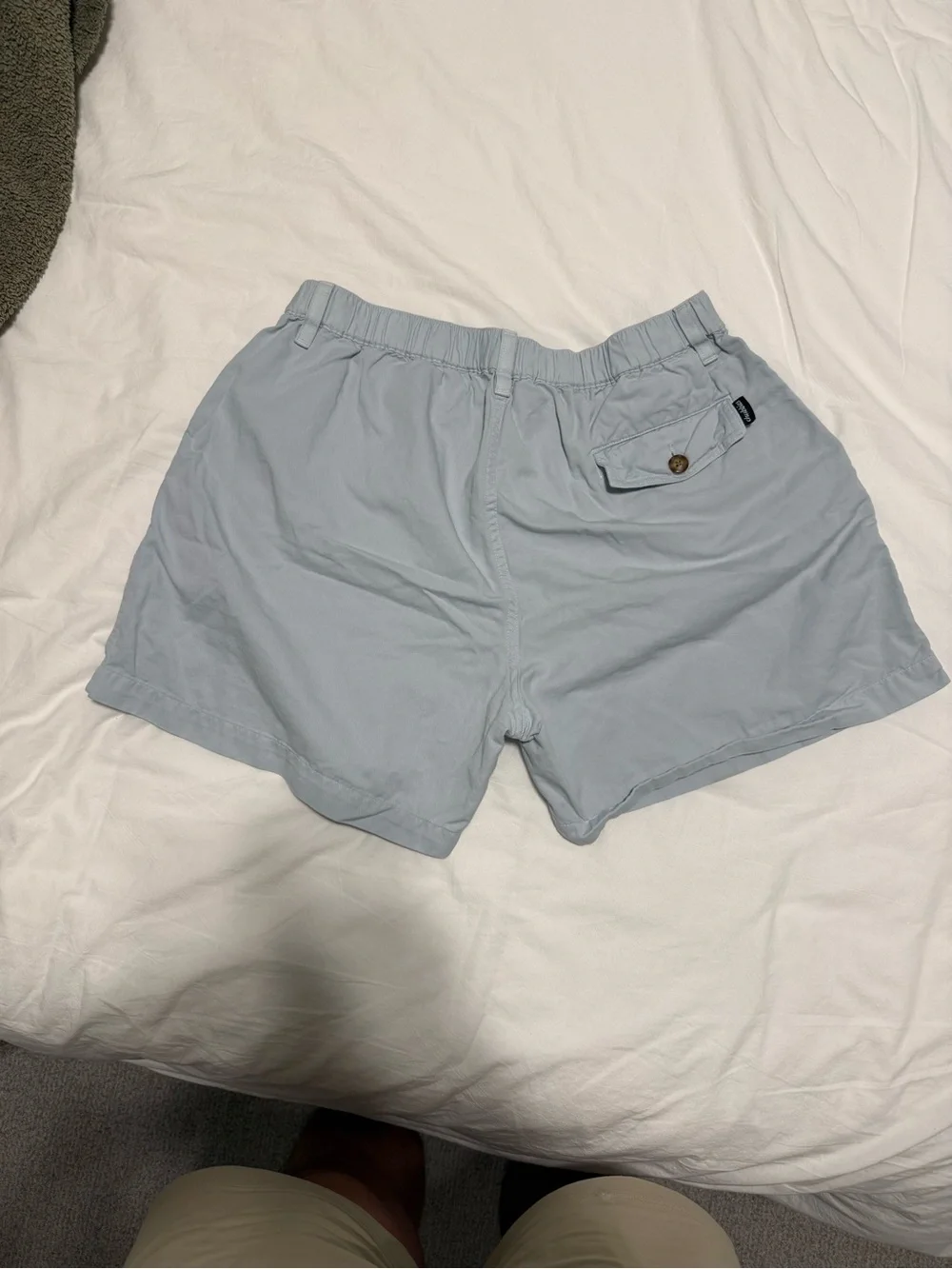 Men's Light Blue Casual Elastic-Waist Shorts